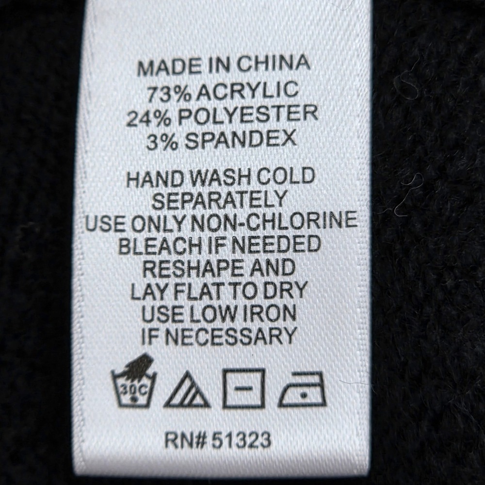 CeCe Sweater SKI Womens Graphic Turtleneck Black gold White snowy winter slope M - Picture 7 of 7